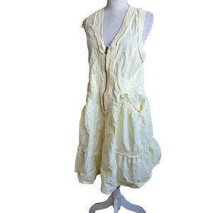 Daily Practice Sz M Yellow Trek Utility Sleeveless‎ Dress Ruffle Tiered Casual